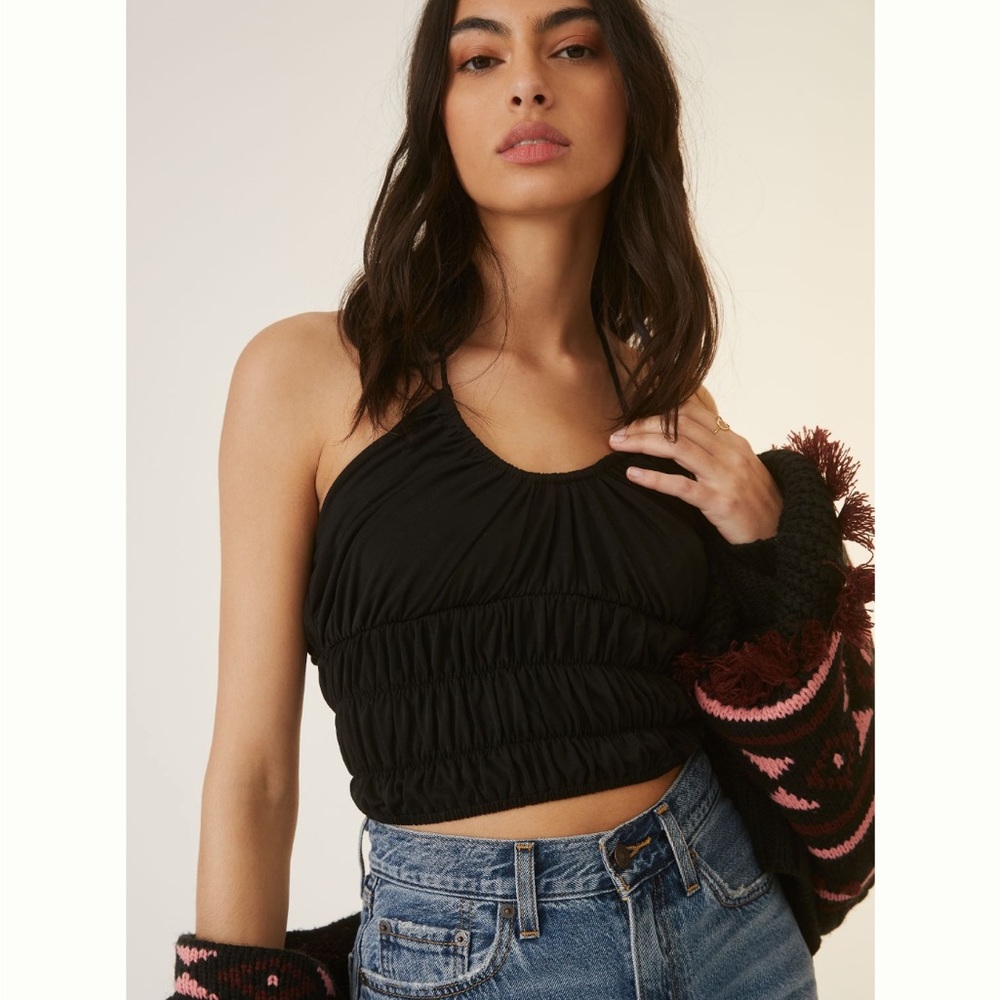 ✨ Anthropologie Ruched Halter Tank Sz L